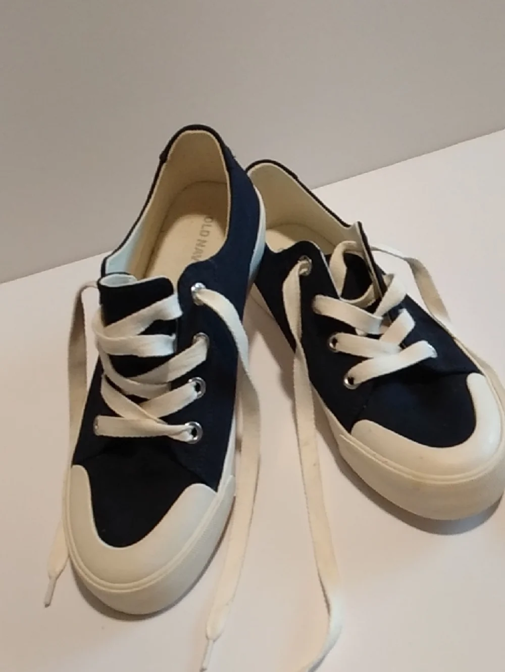 Old Navy Navy Blue and White Canvas Sneakers - Picture 1 of 4